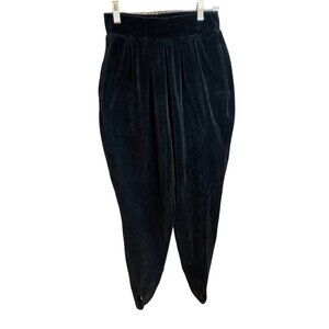 Montana Blues Vintage Black Velour Pull On Stirrup Pants Sz M Tall